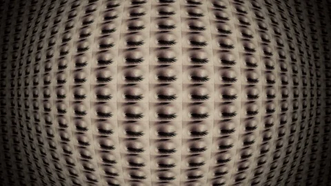 Spheric wall of eyes. Stock Footage 98033062