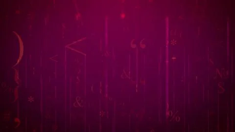 A spherical 3d rendering of whirling computer signs put in the purple cybersp Illustrazione stock