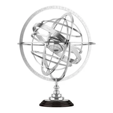 Spherical astrolabe isolated on white background Stock Illustration