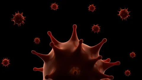 Spherical bacterium with processes. Foto stock