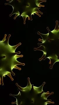 Spherical bacterium with processes. Stock Photos