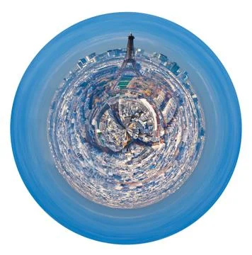 Spherical cityscape of paris Stock Illustration