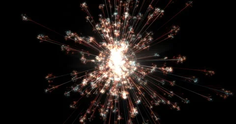 A spherical cluster of shimmering particles is constantly bubbling, emitting thi Stock Footage 333866554
