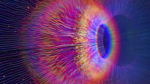 Spherical cosmic eye moves in a wave-like motion Stock Footage 295049590