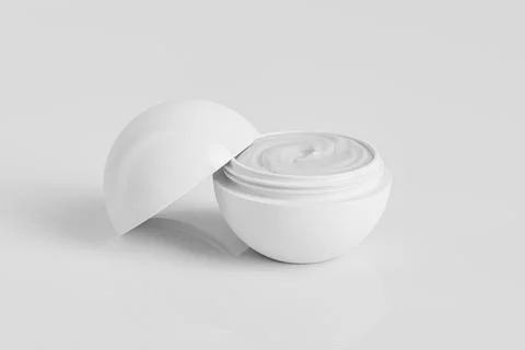 Spherical cream jar mockup, ball shape skincare packaging Stock Illustration