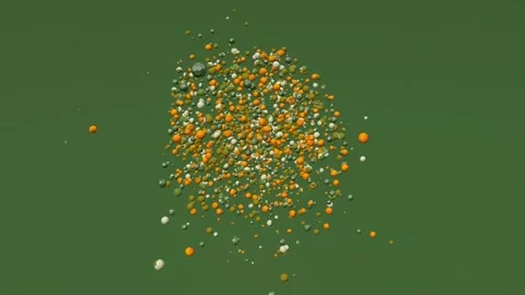 Spherical Dance: A circular vortex of small parts in 3D animation Stock Footage 247911307