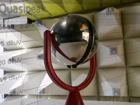 Spherical dipole radiation source for emc laboratory calibration Stock Photos