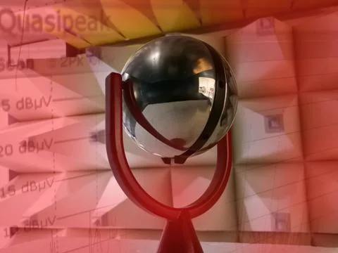 Spherical dipole radiation source for emc laboratory calibration Stock Photos