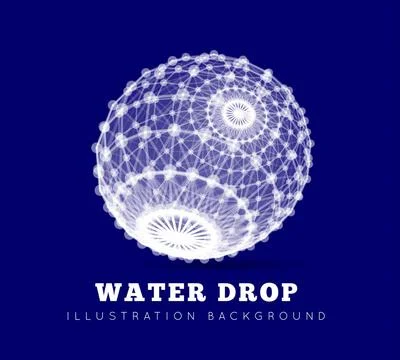Spherical drop of water on a blue background Spherical drop of water on a ... Stock Photos