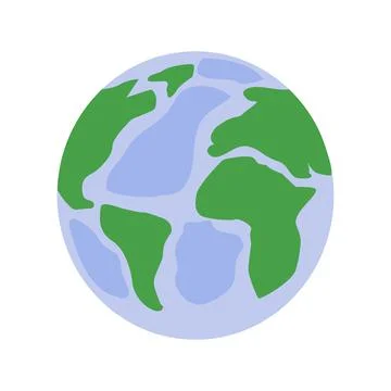 Spherical earth map semi flat color vector object Stock Illustration