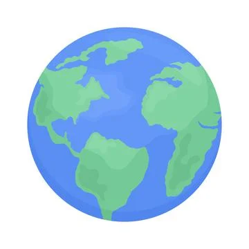 Spherical Earth model semi flat color vector object Stock Illustration
