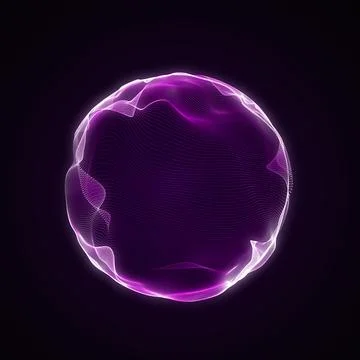 Spherical equalizer for music. Round sound wave of particles. Musical abstr.. Stock Illustration