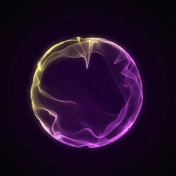 Spherical equalizer for music. Round sound wave of particles. Musical abstr.. Stock Illustration