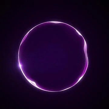Spherical equalizer for music. Round sound wave of particles. Musical abstr.. Illustrazione stock