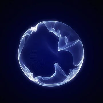Spherical equalizer for music. Round sound wave of particles. Musical abstr.. Stock Illustration