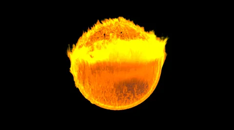 Spherical Fire (160° from Back) Stock Footage 33830489