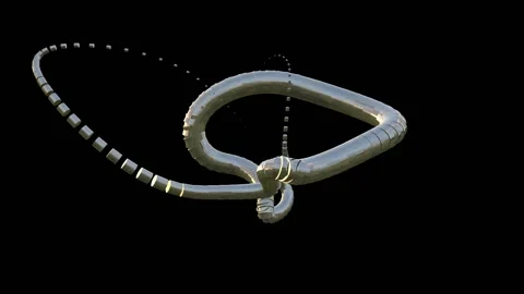 A spherical fractals made endless snake like stream Video stock 141219079