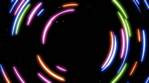 Spherical frame made of neon lights Stock Footage 281868313