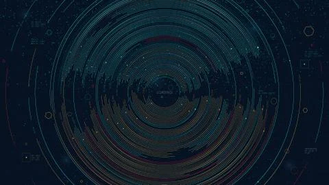 Spherical graphic visualization futuristic complex big data, digital analytic Stock Illustration