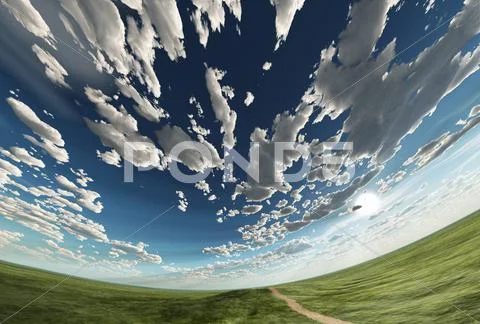 Spherical heaven and field Stock Illustration