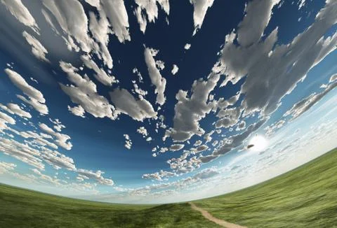 Spherical heaven and field Stock Illustration