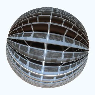 Spherical laptops 3 dark screens (laptops series) Illustrazione stock