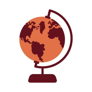 Spherical model of Earth semi flat color vector object Stock Illustration