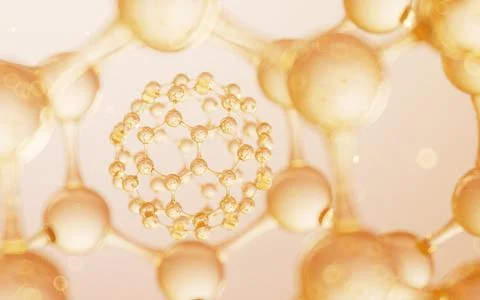 Spherical molecular structure, biotechnology concept, 3d rendering. Stock Illustration