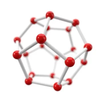 Spherical molecule model on white background. Stock Illustration
