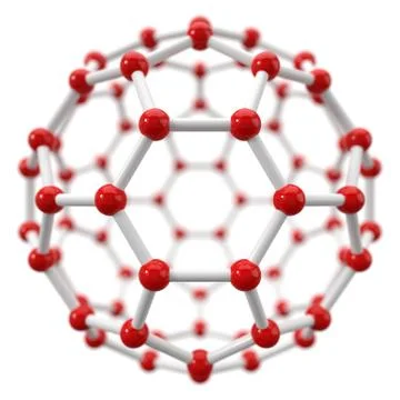 Spherical molecule model on white background. Stock Illustration