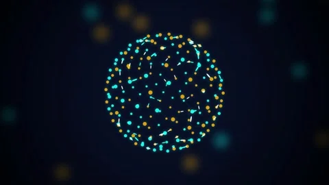 Spherical network nodes rotating seamless loop motion background Stock Footage 344799259