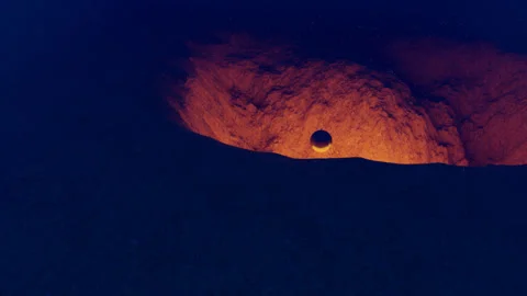 Spherical Object Ascends the Trench Stock Footage 254846890