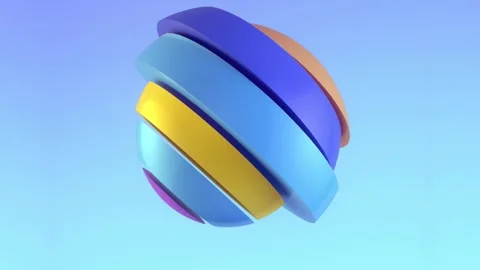 Spherical object composed of multicolored layers. 3d rendering 4K Stock Footage 289520316