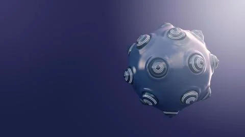 Spherical object with protrusions, 3d rendering Illustrazione stock