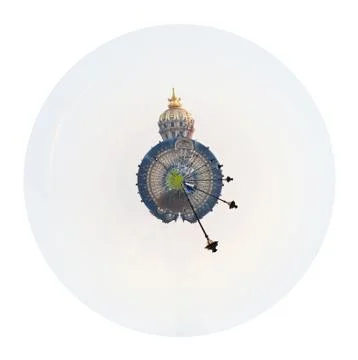 Spherical panorama of paris Stock Illustration