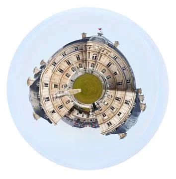 Spherical panorama of paris Stock Illustration