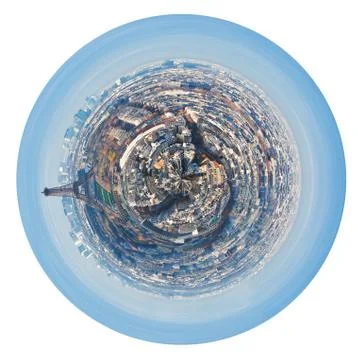 Spherical panorama of paris Illustrazione stock