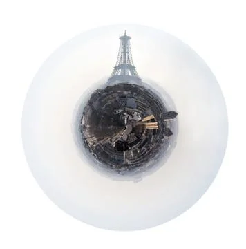 Spherical panorama of paris Illustrazione stock