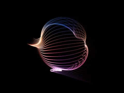 Spherical Particle Swirl Background Illustrazione stock