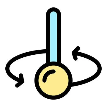 Spherical pendulum rotating and showing circular motion physics concept Stock Illustration