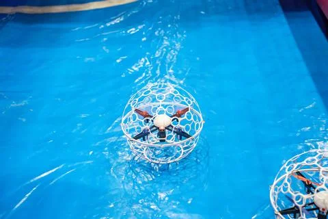 Spherical protective cage drone Stock Photos