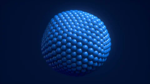 Spherical pulsating cluster. Classic blue moving shape. Stock Footage 128310738