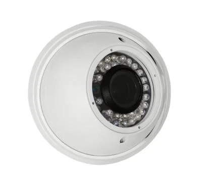 Spherical security camera. Isolated over white background Stock Photos