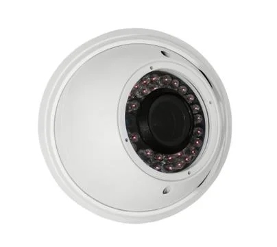 Spherical security camera with luminous backlight. Isolated over white backgr Stock Photos