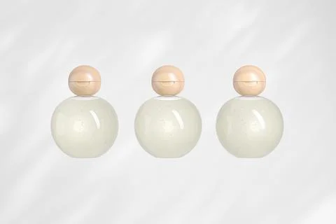 Spherical shape cosmetic bottle with flip Cap mockup Stock Illustration