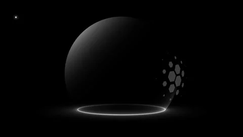 Spherical Shield with Hexagon Pattern and Energy Field Stock Footage 309076966