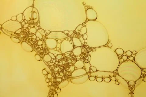 Spherical soap bubbles creating intricate pattern Stock Photos