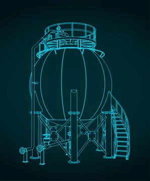 Spherical storage tank Stock Illustration