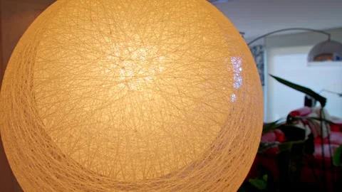 Spherical String Lamp in Modern Interior Stock Footage 333832550