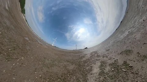 Spherical Tiny Planet View of Tando Tideland in Ansan Daebudo Island Stock Footage 111348458